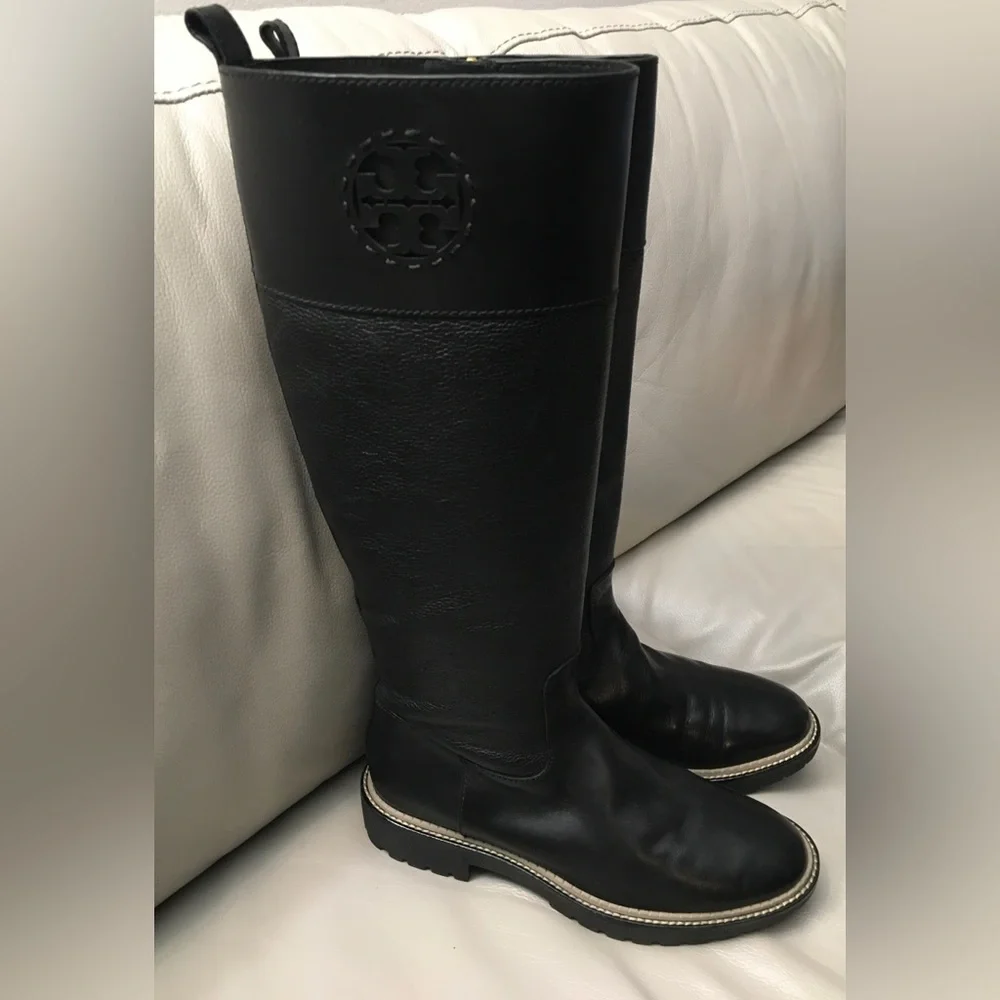 Tory Burch Miller Tall Lug-Sole Boots Sz7.5